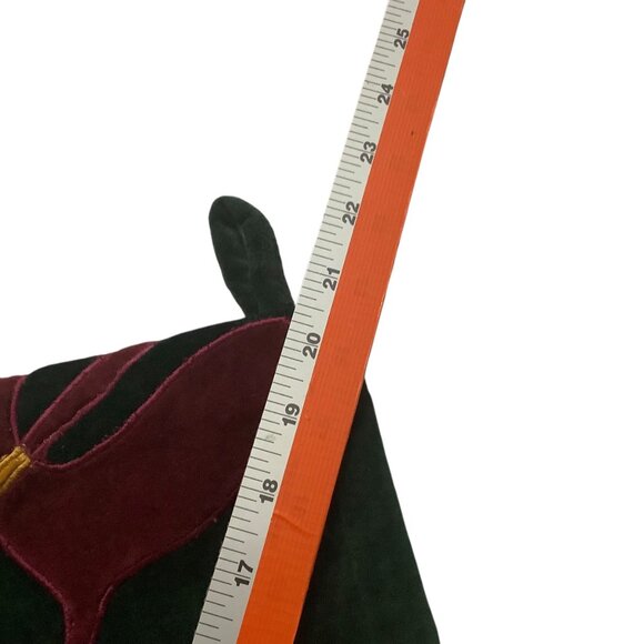 Vtg Velvet Green Christmas Stocking With Reindeer Design 20” NEW NWOT - Picture 6 of 6